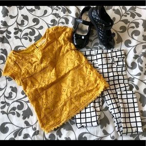 Toddler Size 4T - Mustard Lace Blouse